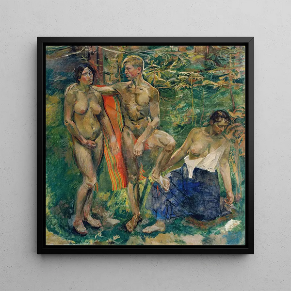 Acts in the Forest - Franz Wiegele — framed artwork on a wall