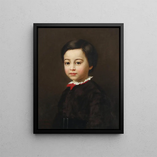 Portrait of a Boy - Adalbert Begas — framed artwork on a wall