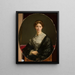 Portrait of a lady with a lace scarf - Adalbert Begas — framed artwork on a wall