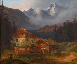 a Peasant Farmhouse by a Mountain Lake - Adalbert Stifter — artwork view
