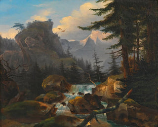 Waterfall in the high mountains - Adalbert Stifter — artwork view