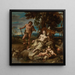 Adam and Eve with the children Cain and Abel - Lorenzo De Ferrari — framed artwork on a wall