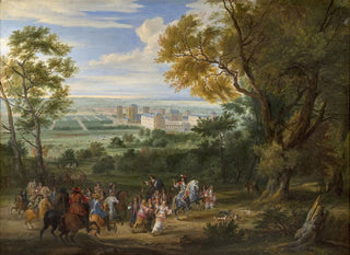 View of Vincennes Castle or Louis XIV's Departure for the Hunt - Adam François van der Meulen — artwork view
