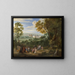 View of Vincennes Castle or Louis XIV's Departure for the Hunt - Adam François van der Meulen — framed artwork on a wall