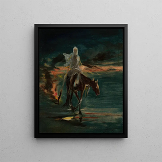 Mort section centrale du triptyque Désastre esquisse - Adam Chmielowski — framed artwork on a wall