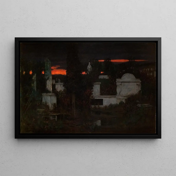 Italian Cemetery at Twilight - Adam Chmielowski — framed artwork on a wall
