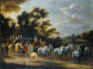 Coach stop near a woods - Adam Frans van der Meulen — artwork view