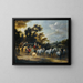 Coach stop near a woods - Adam Frans van der Meulen — framed artwork on a wall