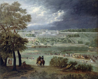 The Château Neuf de Saint-Germain-en-Laye and the gardens seen from the right bank of the Seine - Adam Frans van der Meulen — artwork view