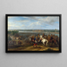 Louis XIV crossing the Netherlands at Lobith - Adam Frans van der Meulen — framed artwork on a wall