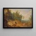 Cavaliers attaqués à un gué - Adam Frans van der Meulen — framed artwork on a wall