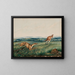 a Dog chasing a kangaroo - Adam Gustavus Ball — framed artwork on a wall