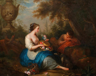 Erotic scene in the garden - Adam Johann Braun — artwork view