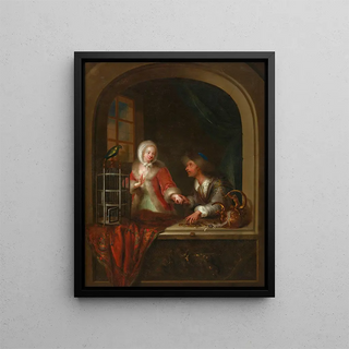 Genre Scene - Adam Johann Braun — framed artwork on a wall