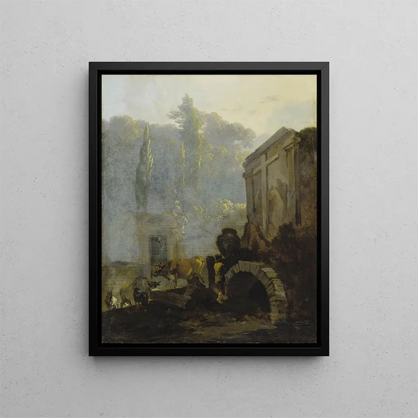 Italian Cemetery Painting - Adam Pynacker — framed artwork on a wall