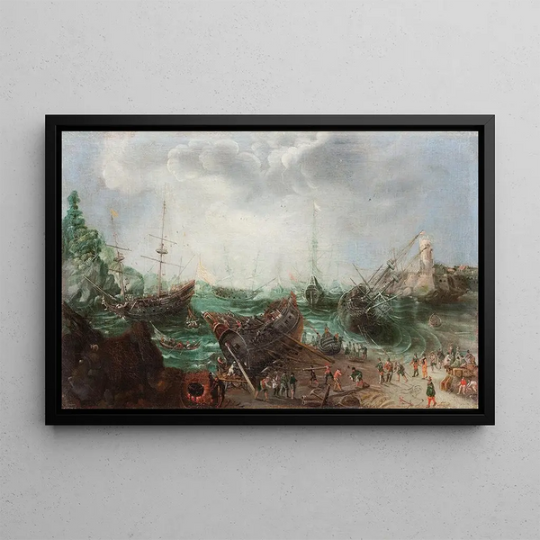 Scene of port - Adam Willaerts — framed artwork on a wall