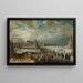 Ice skating on the frozen Amstel River - Adam van Breen — framed artwork on a wall