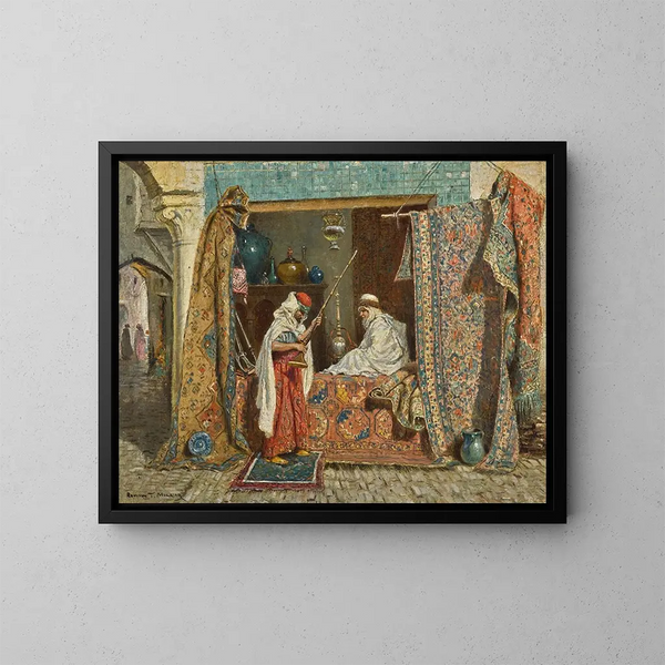 Oriental shop painting - Addison Thomas Millar — framed artwork on a wall
