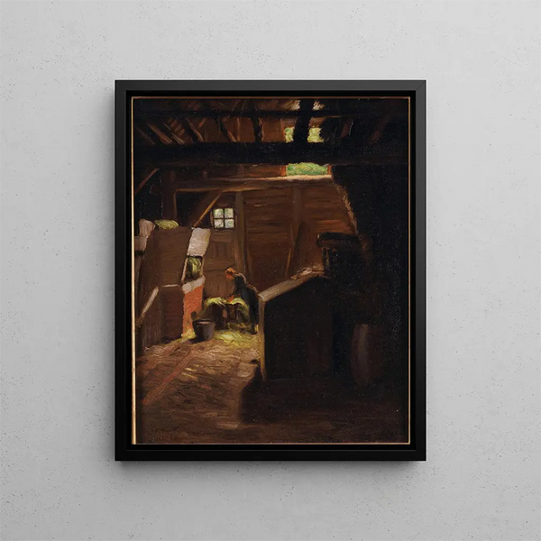 In the barn - Addison Thomas Millar — framed artwork on a wall