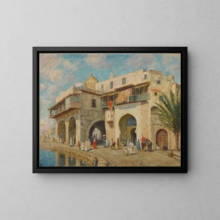 Le palais des amiraux, port d'Alger - Addison Thomas Millar — framed artwork on a wall