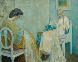 Two Ladies Sewing - Adèle von Finck — artwork view