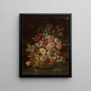 Floral Still Life Painting - Adelheid Dietrich — framed artwork on a wall