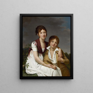Portrait of Amélie Justine and Charles Édouard Pontois - Adèle Romany — framed artwork on a wall