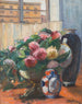 Nature morte aux pivoines à la fenêtre - Adolf Abraham Behrmann — artwork view
