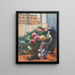 Nature morte aux pivoines à la fenêtre - Adolf Abraham Behrmann — framed artwork on a wall
