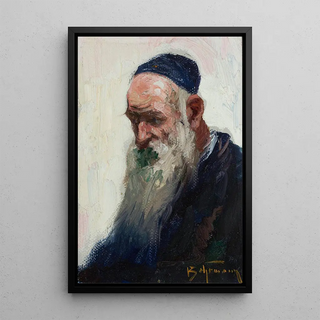 Portrait of a Jew - Adolf Behrman — framed artwork on a wall