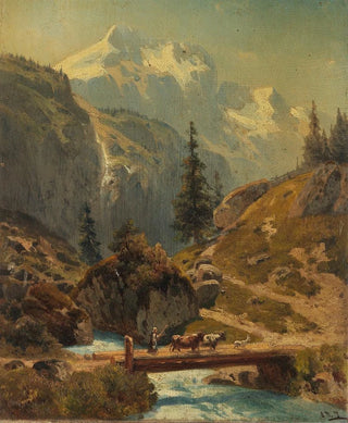Mountain stream in high mountain - Adolf Conrad Mosengel — artwork view