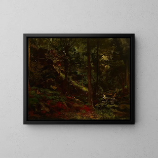 Stream in the Woods - Adolf Dressler — framed artwork on a wall