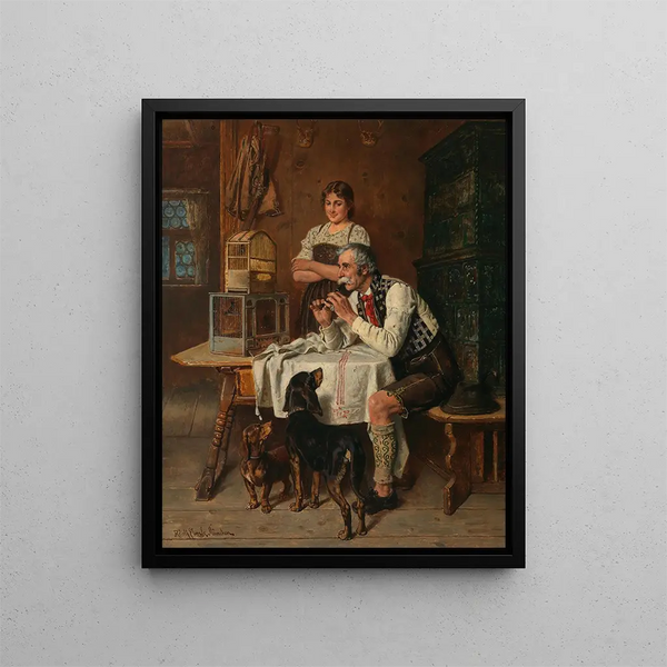 A Home Concert - Adolf Eberle — framed artwork on a wall