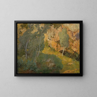 Sunny Rocky Valley - Adolf Gross — framed artwork on a wall