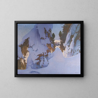 Winter Painting - Adolf Gross — framed artwork on a wall