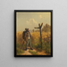 The homeless man with the sign - Adolf Heinrich Lier — framed artwork on a wall