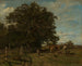 Oak at the Edge of the Forest and Peasant Plowing - Adolf Heinrich Lier — artwork view