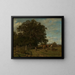 Oak at the Edge of the Forest and Peasant Plowing - Adolf Heinrich Lier — framed artwork on a wall