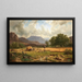Harvest of grains in the mountain - Adolf Heinrich Lier — framed artwork on a wall