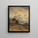 Autumn Evening Landscape with a Herd of Sheep Returning - Adolf Heinrich Lier — framed artwork on a wall