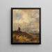 Coastal landscape painting with windmill - Adolf Heinrich Lier — framed artwork on a wall
