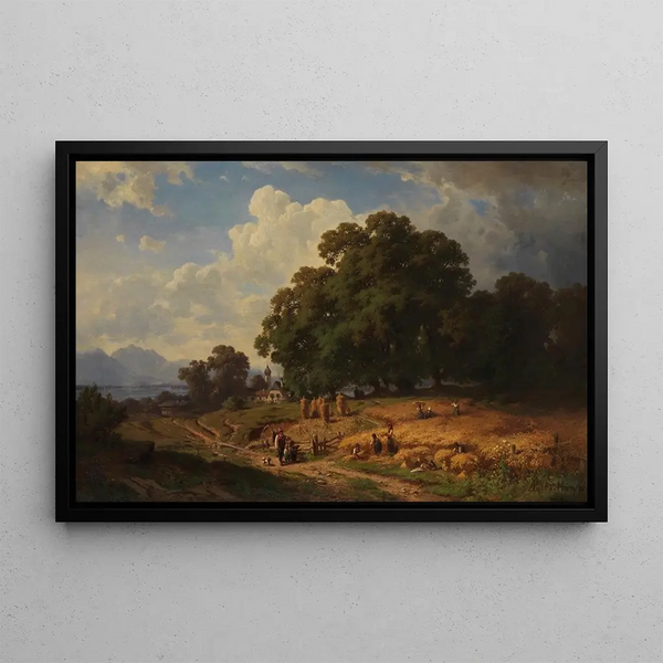 Untitled Painting - Adolf Heinrich Lier — framed artwork on a wall