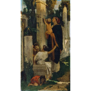 Reproduction of the painting Scene of an antique cemetery - Adolf Hirémy-Hirschl
