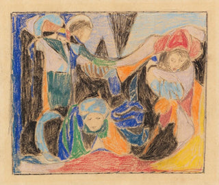 Three figures in a landscape - Adolf Hölzel — artwork view