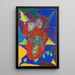 Angel on red background - Adolf Hölzel — framed artwork on a wall