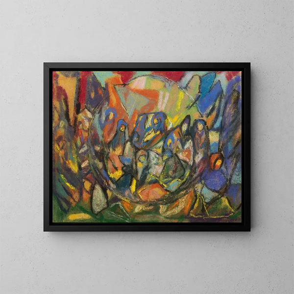 Composition of Figures without Title - Adolf Hölzel — framed artwork on a wall