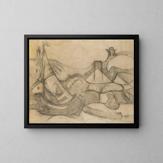 Sailboats in front of Knokke - Adolf Hölzel — framed artwork on a wall
