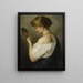 Portrait of a Young Girl with Mirror - Adolf Joseph Grass — framed artwork on a wall