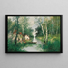 River landscape painting in spring - Adolf Kaufmann — framed artwork on a wall