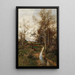 Spring landscape painting with a stream - Adolf Kaufmann — framed artwork on a wall